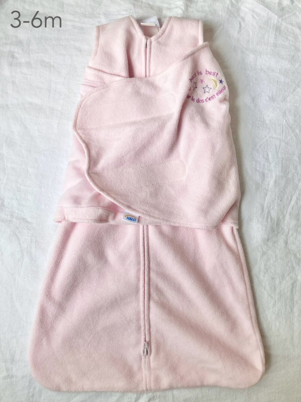 💙2/$25 Halo 3-6 Months Baby Infant Pink Fleece Sleep Swaddle Fall Winter